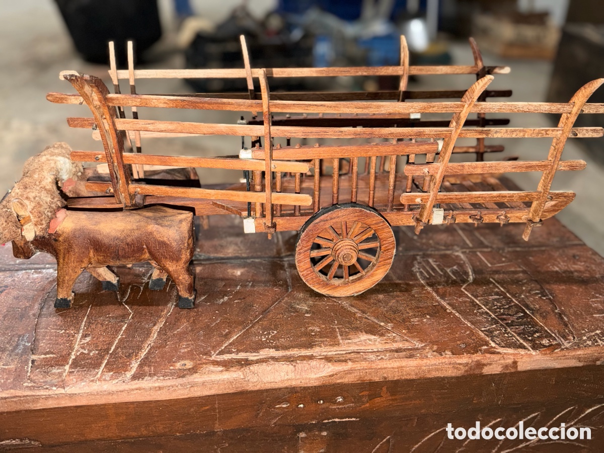 Antig&uuml;edades: Carro de bueyes artesanal de madera - Foto 2
