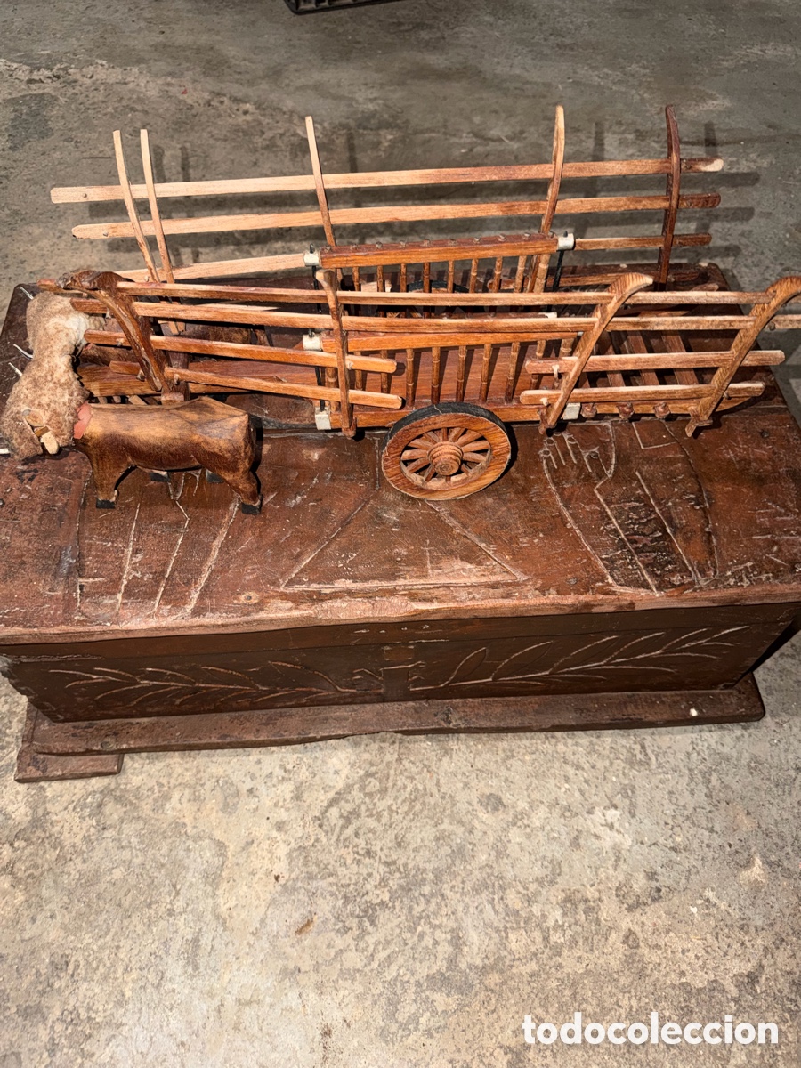 Antig&uuml;edades: Carro de bueyes artesanal de madera - Foto 1