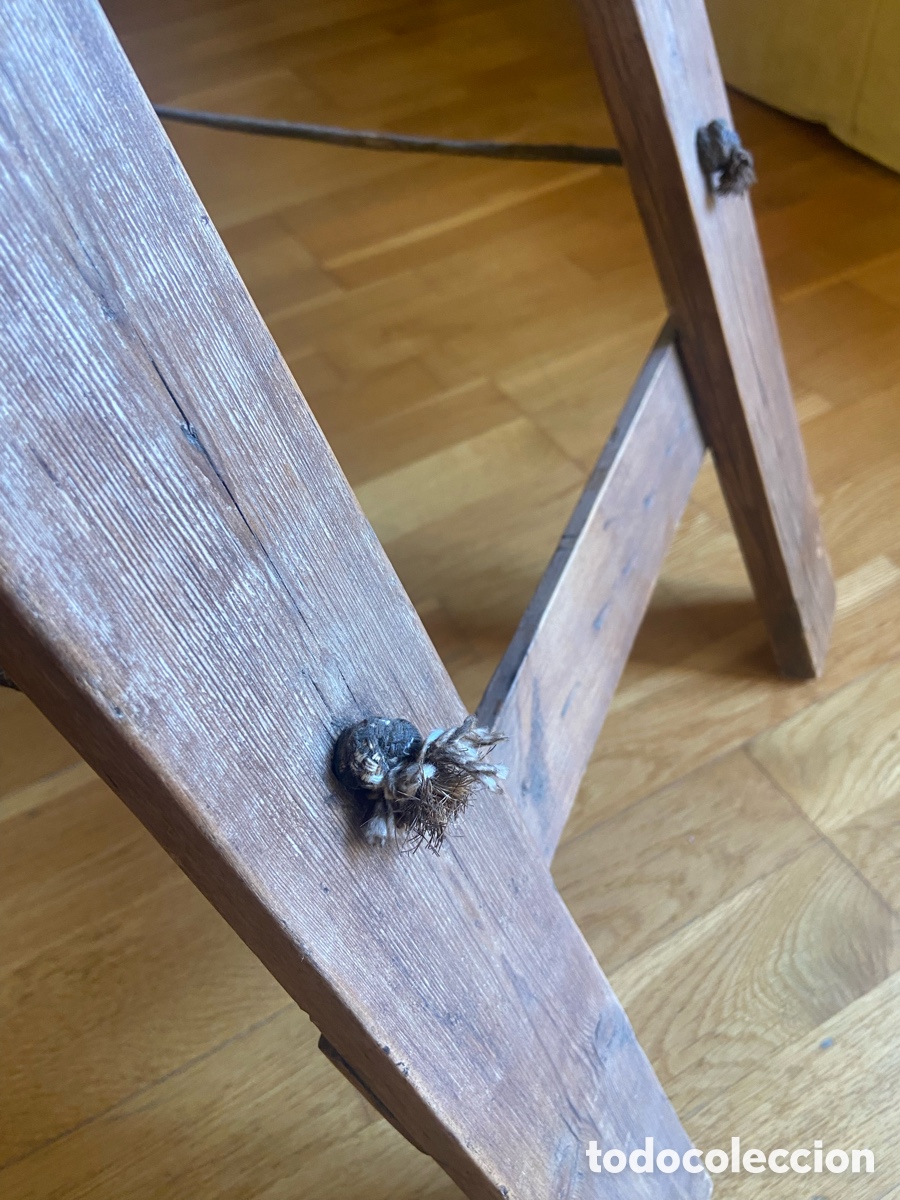 Antig&uuml;edades: Escalera antigua de madera plegable - Foto 9