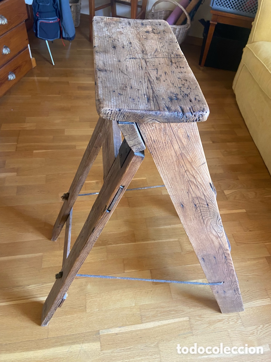 Antig&uuml;edades: Escalera antigua de madera plegable - Foto 14