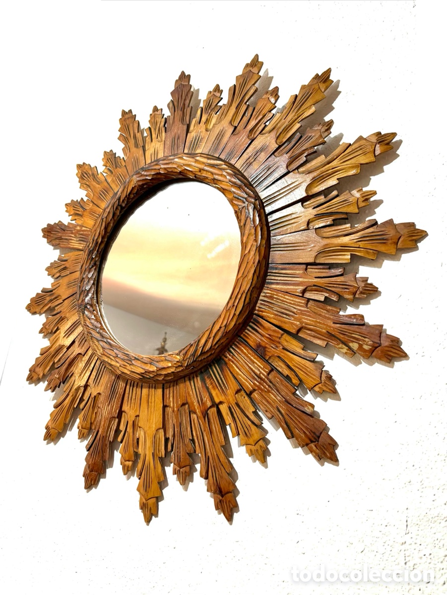 Antig&uuml;edades: ESPEJO SOL MADERA GRAN TAMA&Ntilde;O - Foto 2