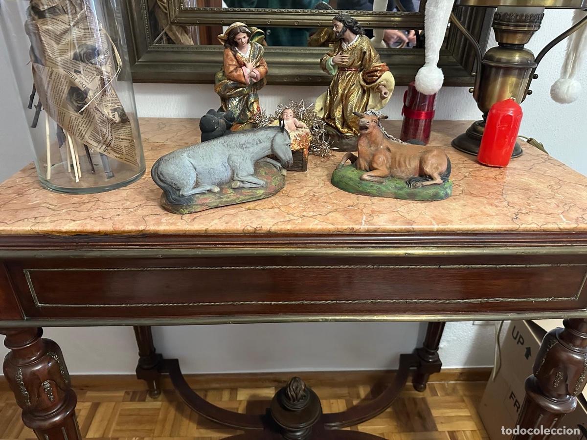 Antig&uuml;edades: Consola rectangular con m&aacute;rmol rosa y detalles dorados - Foto 4