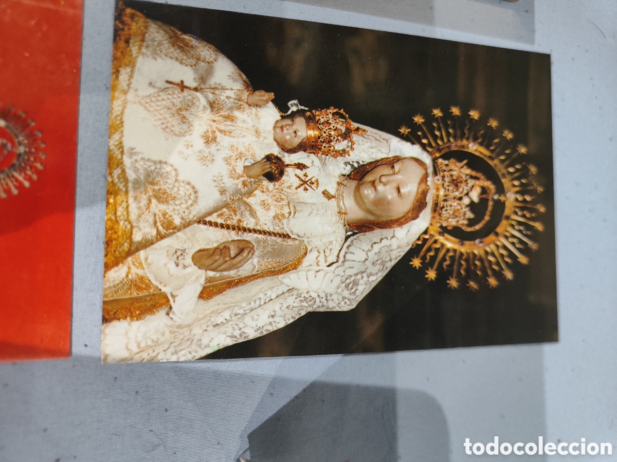 Antig&uuml;edades: Lote de estampas religiosas y cuadro de virgen - Foto 8