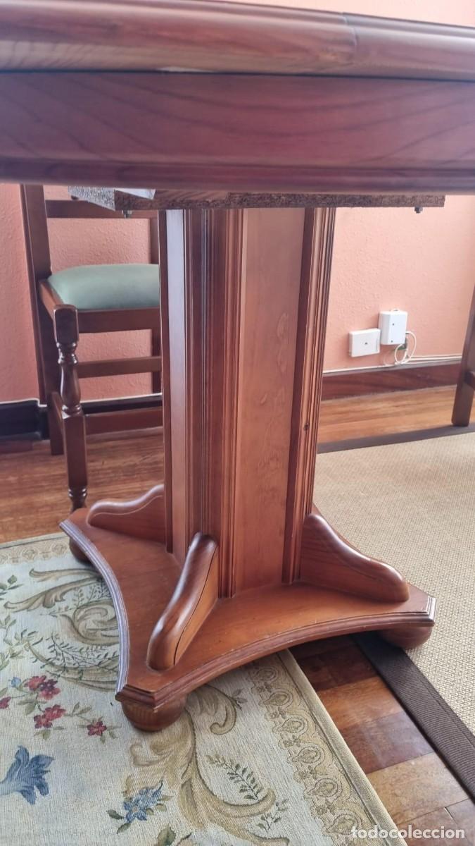 Antig&uuml;edades: Mesa madera maciza redonda extensible + 6 sillas - Foto 4