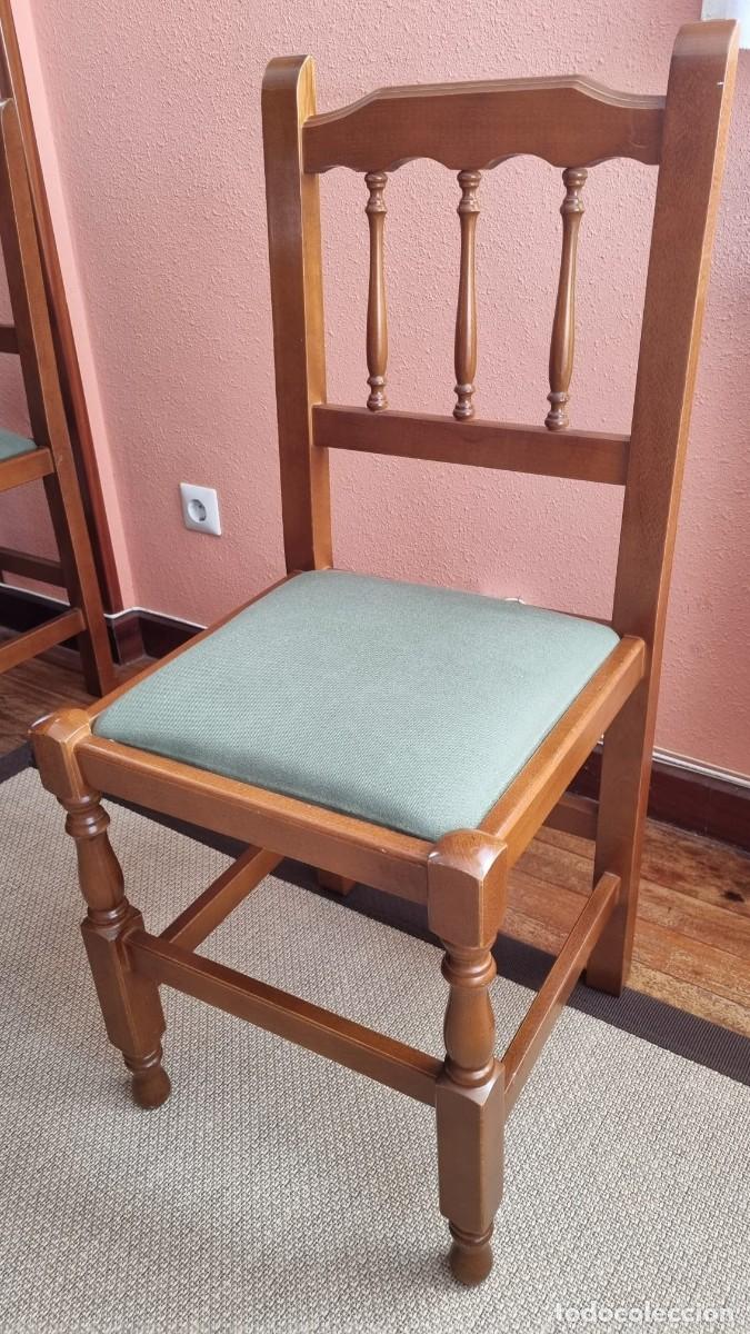 Antig&uuml;edades: Mesa madera maciza redonda extensible + 6 sillas - Foto 3