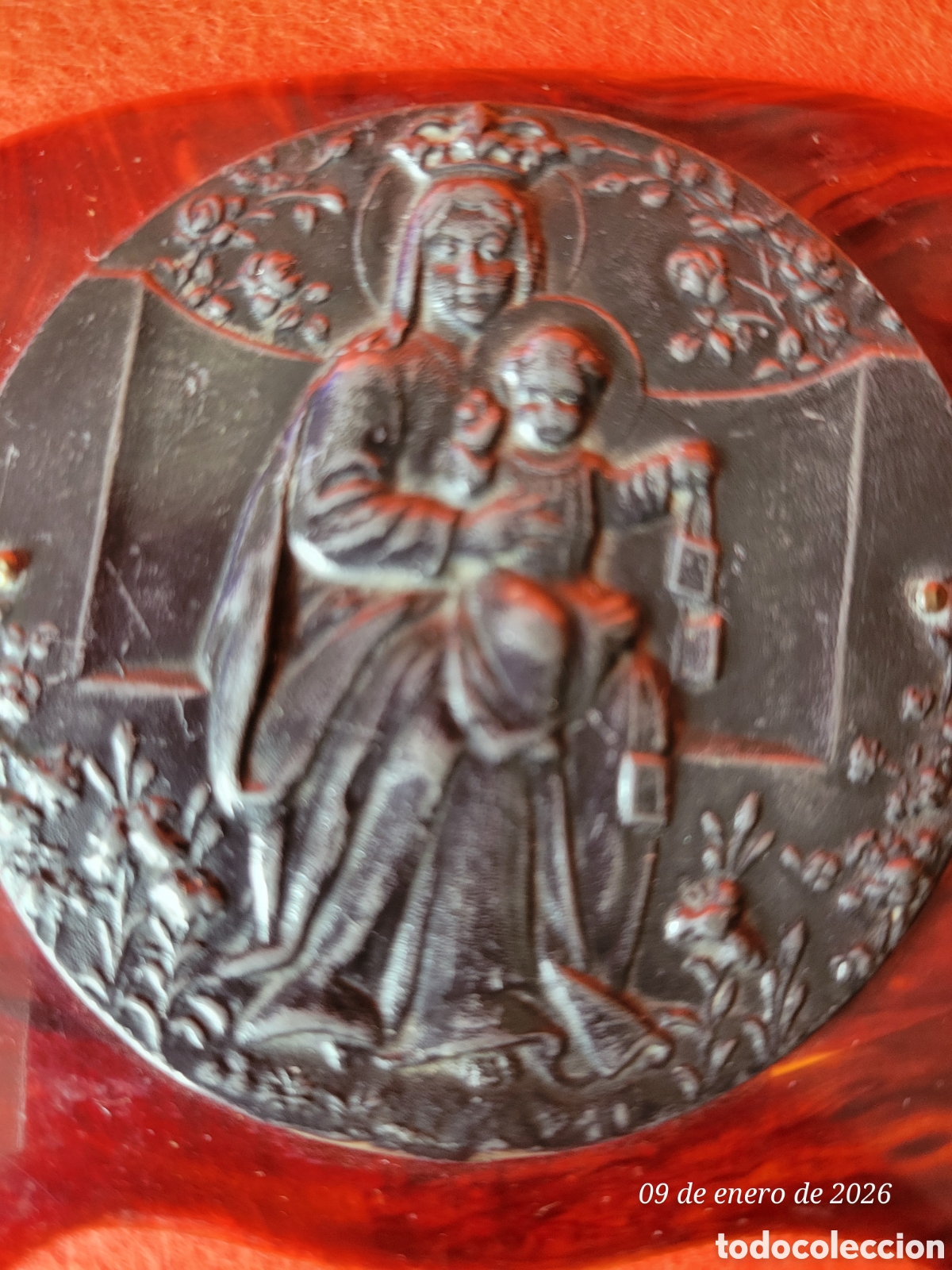 Antig&uuml;edades: ANTIGUA PLACA EN PLOMO DE VIRGEN DEL CARMEN - Foto 2