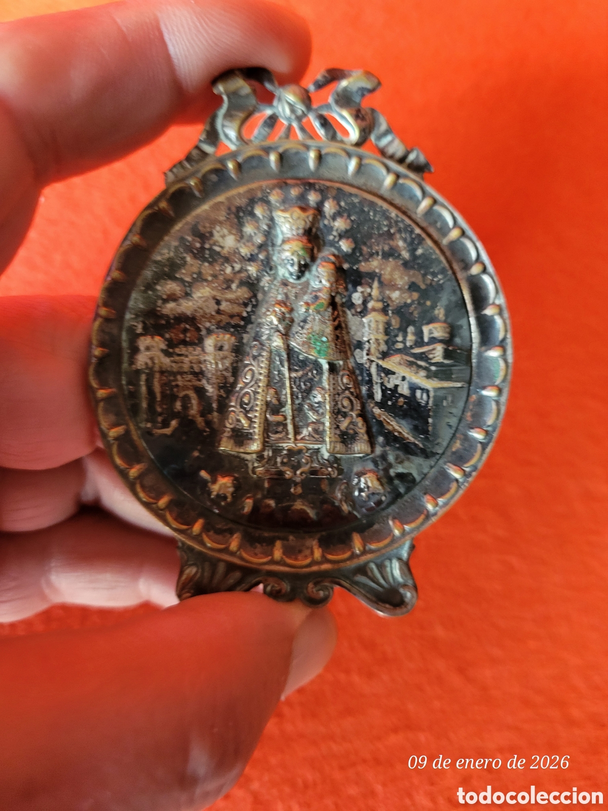 Antig&uuml;edades: ANTIGUA PLACA VIRGEN DEL PILAR - Foto 3