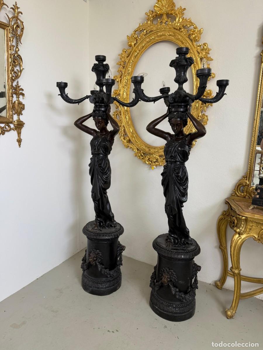 Antig&uuml;edades: Fant&aacute;stica pareja de bronces, - Foto 1
