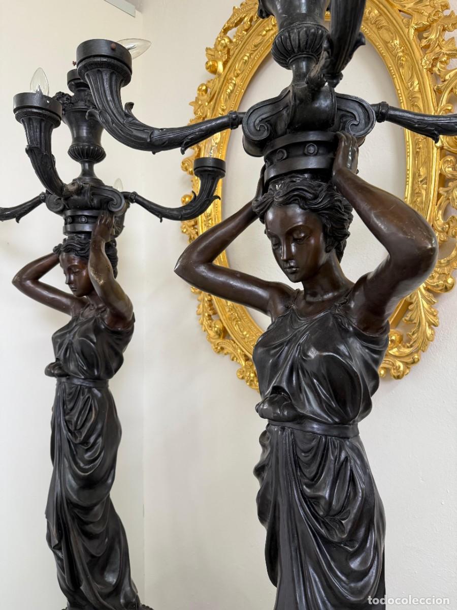 Antig&uuml;edades: Fant&aacute;stica pareja de bronces, - Foto 4