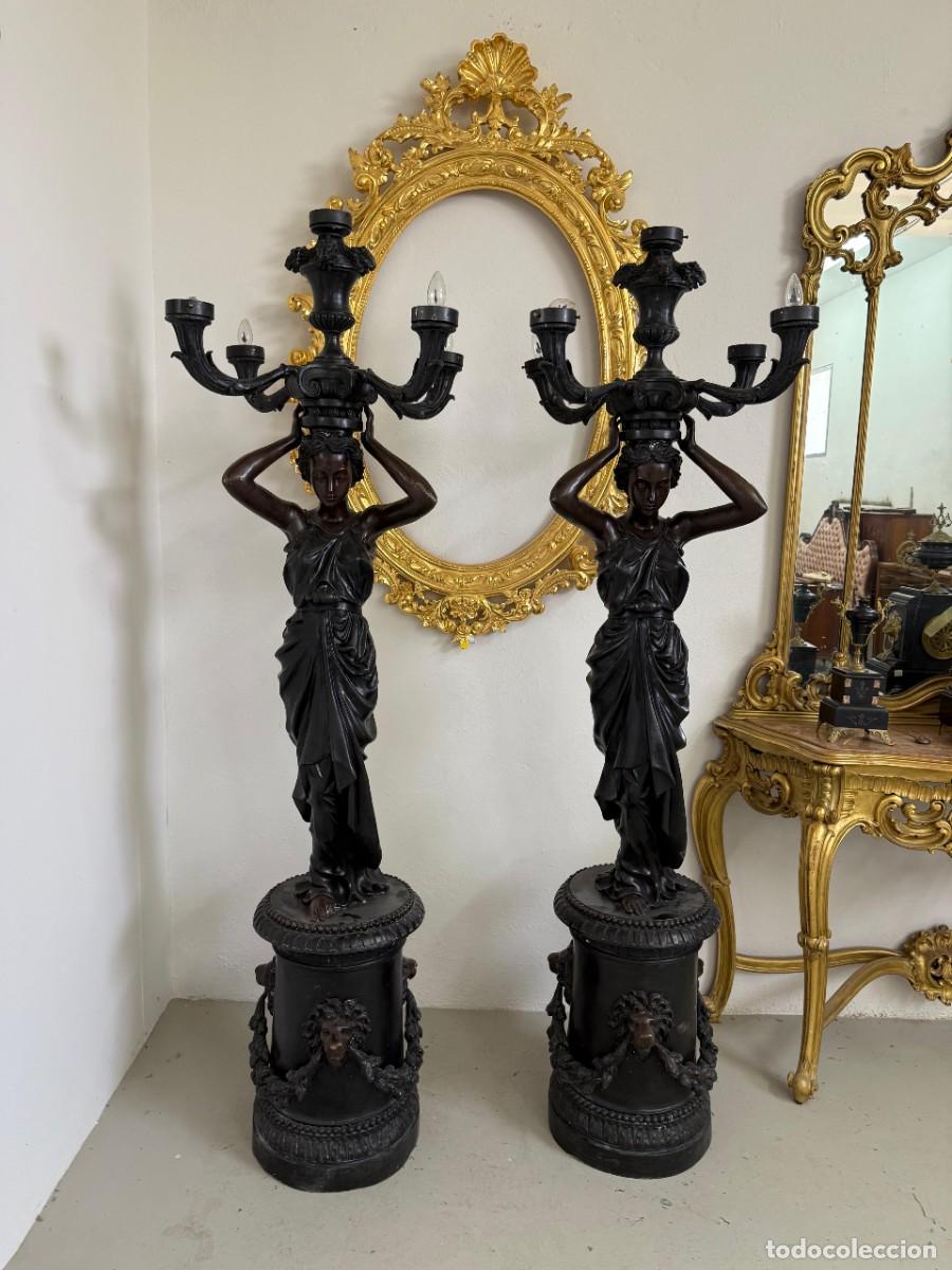 Antig&uuml;edades: Fant&aacute;stica pareja de bronces, - Foto 5