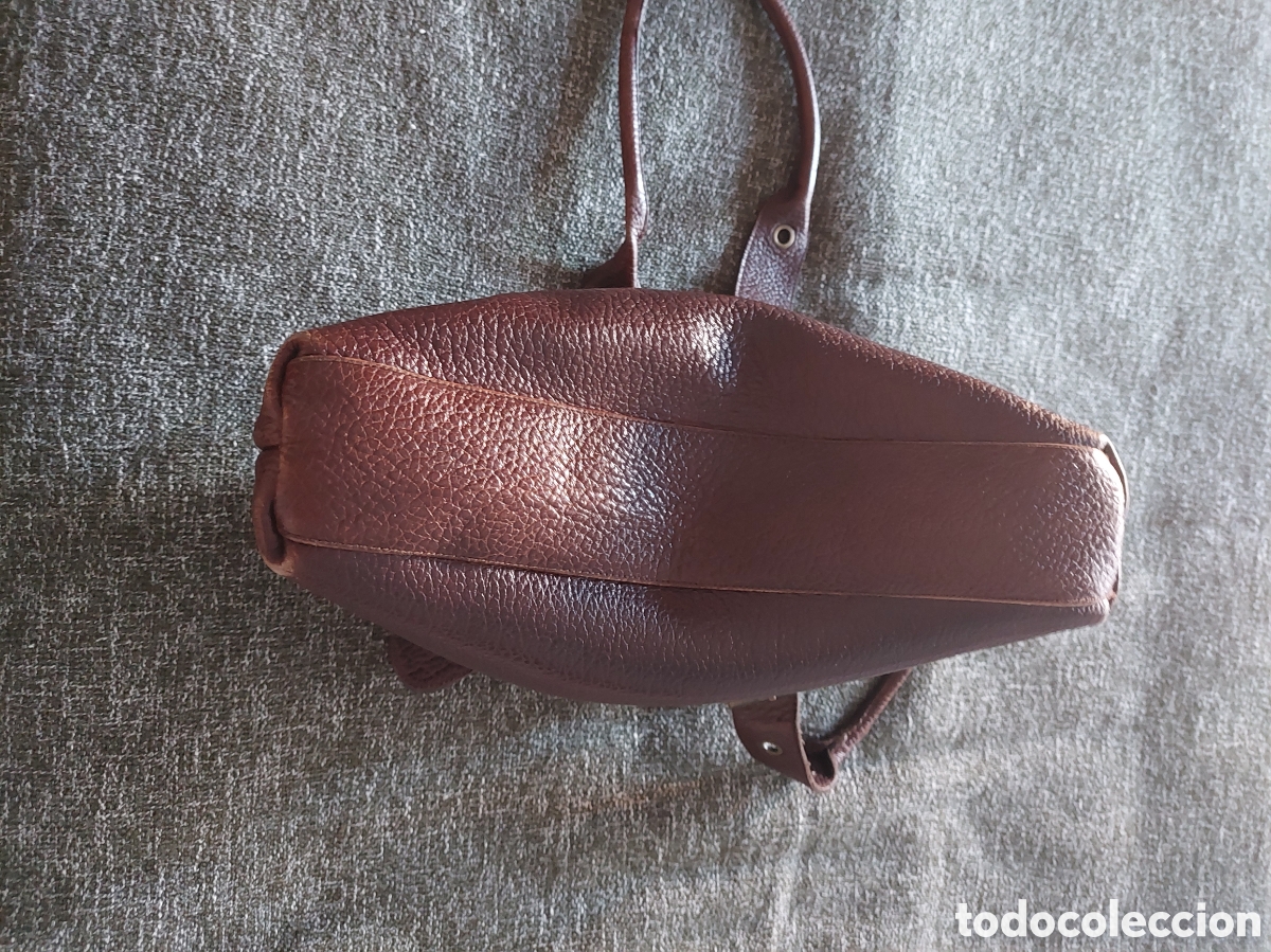 Antig&uuml;edades: Bolso de mano de piel marr&oacute;n. - Foto 2