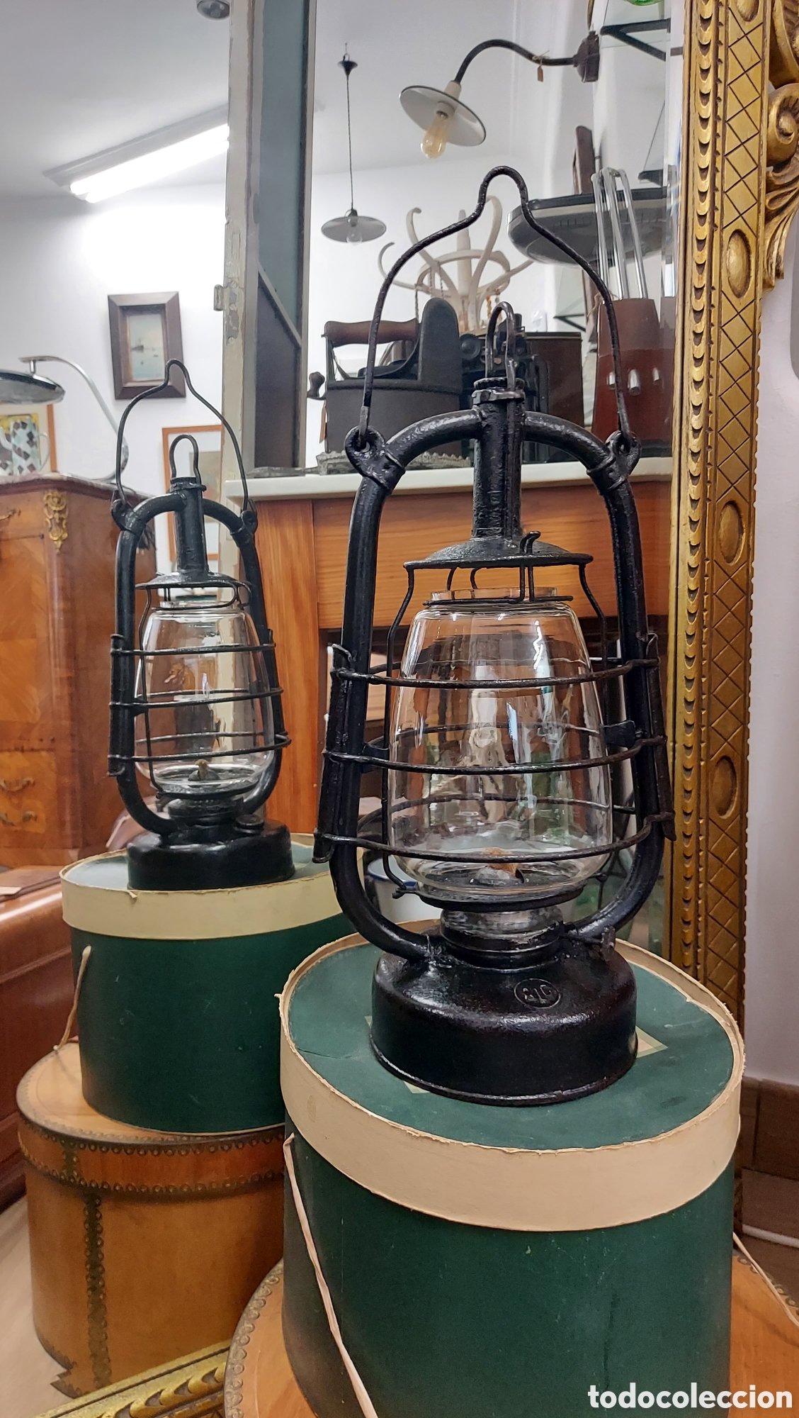 Antig&uuml;edades: Farol de petr&oacute;leo ALG circa 1930 - Foto 2