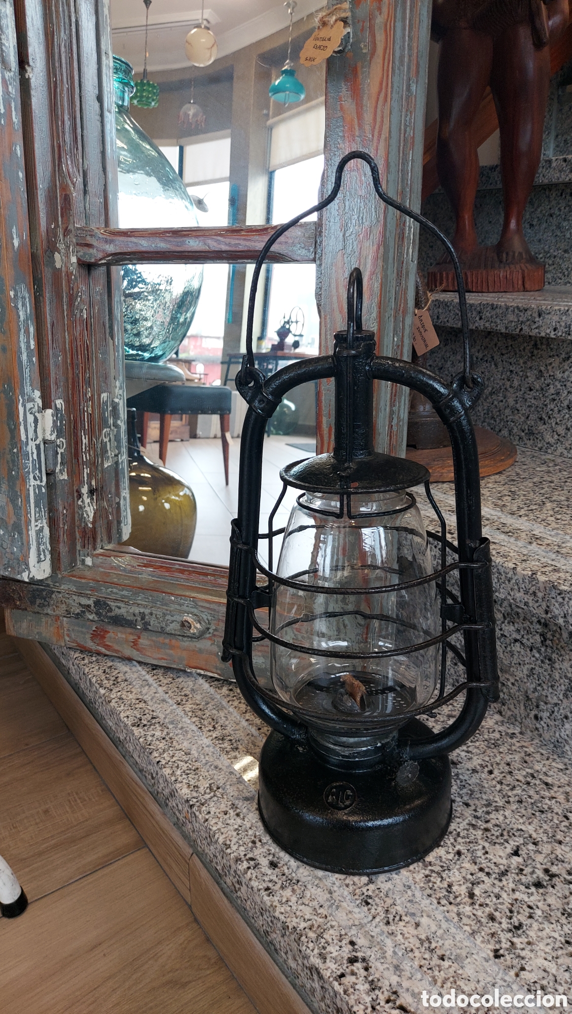 Antig&uuml;edades: Farol de petr&oacute;leo ALG circa 1930 - Foto 3
