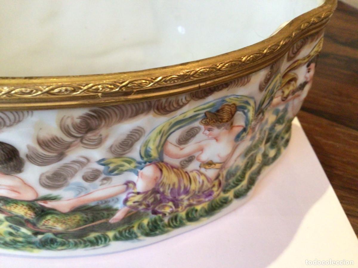 Antig&uuml;edades: Centro de mesa Capodimonte N&aacute;poles perfil de Bronce - Foto 5