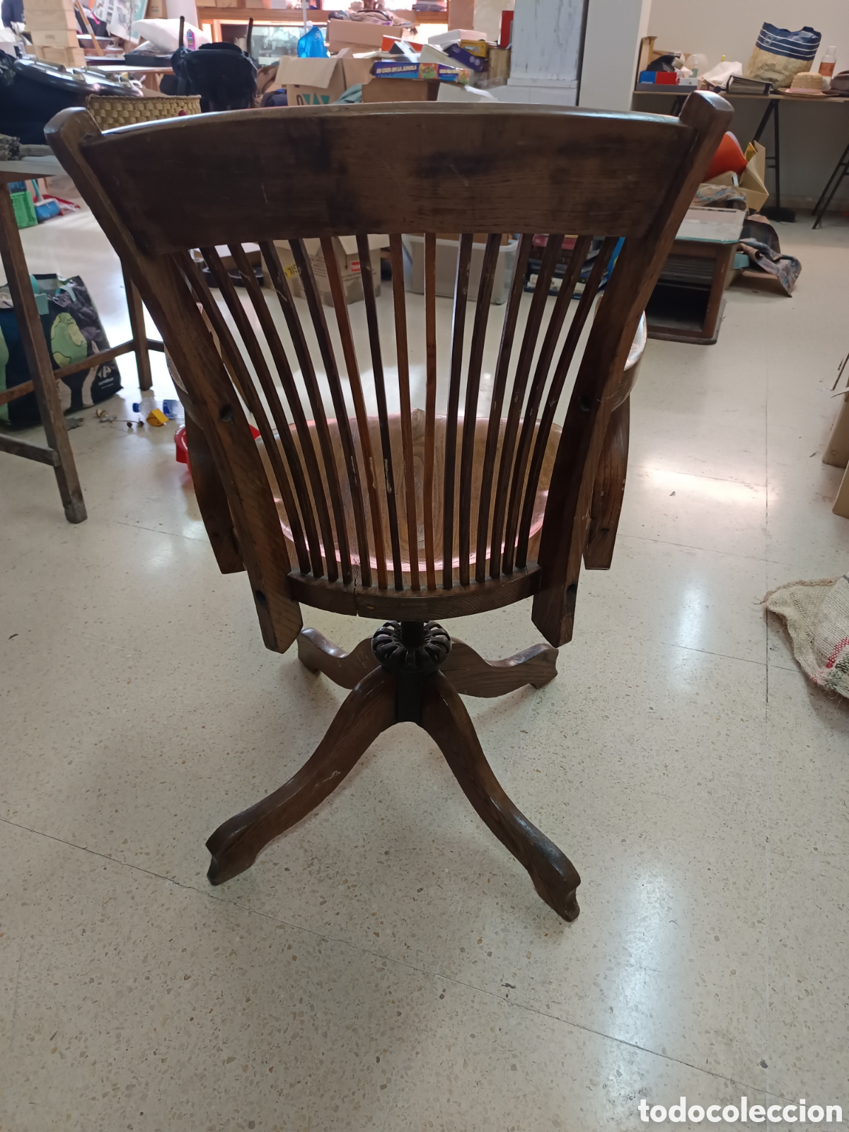 Antig&uuml;edades: Sill&oacute;n de despacho en roble americano - Foto 2