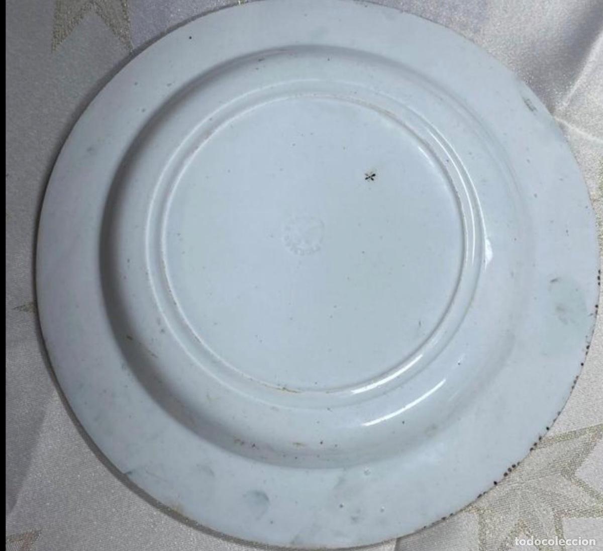 Antig&uuml;edades: Plato pickman guarnici&oacute;n marron - Foto 3