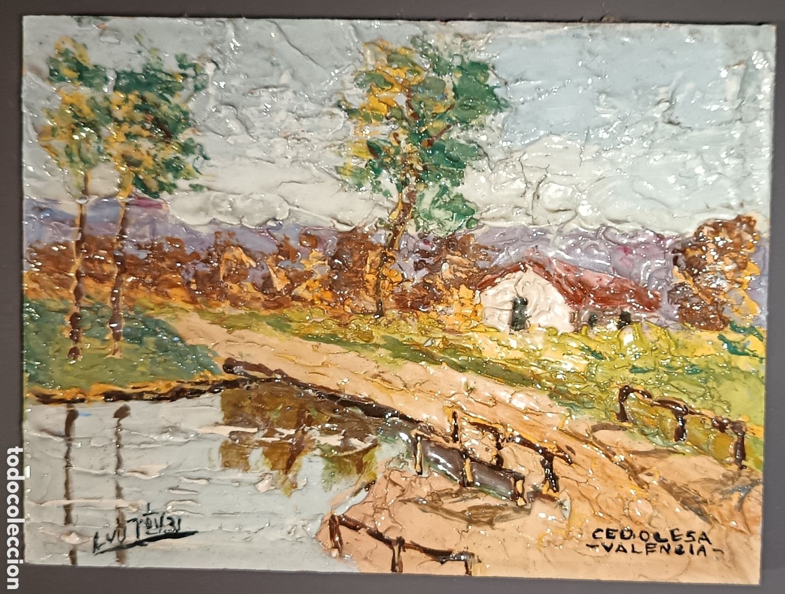 Antig&uuml;edades: Azulejo esmaltado en relieve Cedolesa - Foto 1