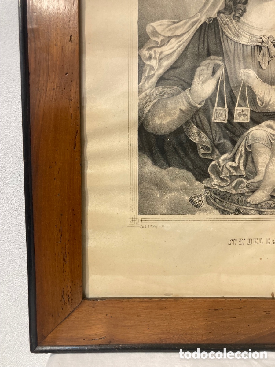 Antig&uuml;edades: Cuadro nogal .Nuestra se&ntilde;ora del Carmen - Foto 5