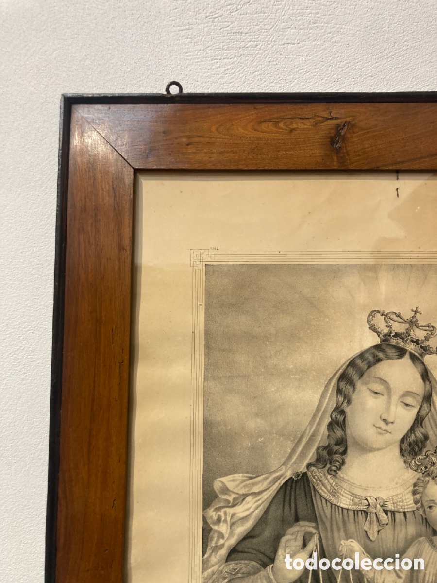 Antig&uuml;edades: Cuadro nogal .Nuestra se&ntilde;ora del Carmen - Foto 6