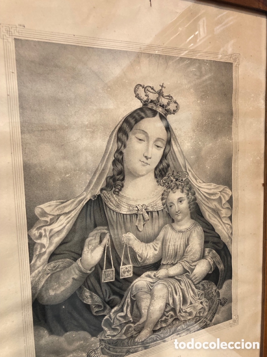 Antig&uuml;edades: Cuadro nogal .Nuestra se&ntilde;ora del Carmen - Foto 9