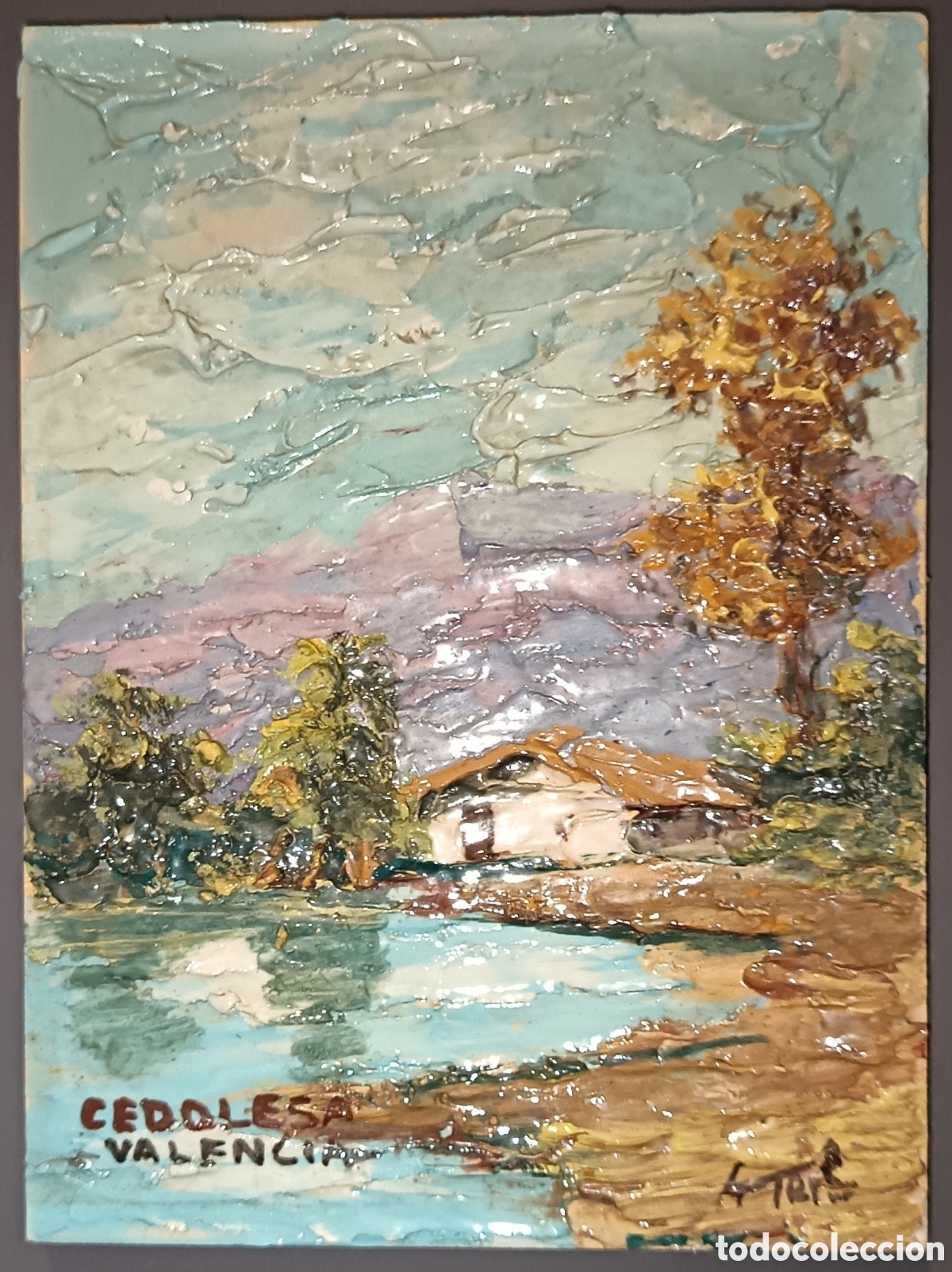 Antig&uuml;edades: Azulejo esmaltado en relieve Cedolesa - Foto 1