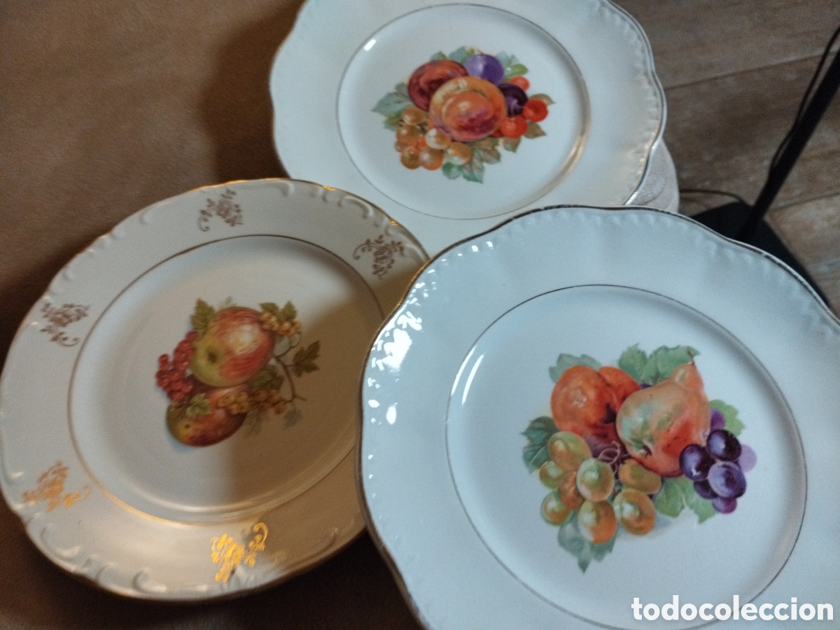 Antig&uuml;edades: *PLATOS DE POSTRE SAN CLAUDIO (Rf:P-40/*) - Foto 1