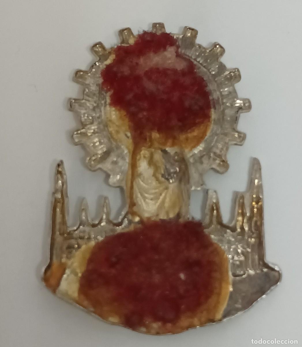 Antig&uuml;edades: PLACA PLATEADA REPUJADA DE LA VIRGEN DEL PILAR - Foto 2