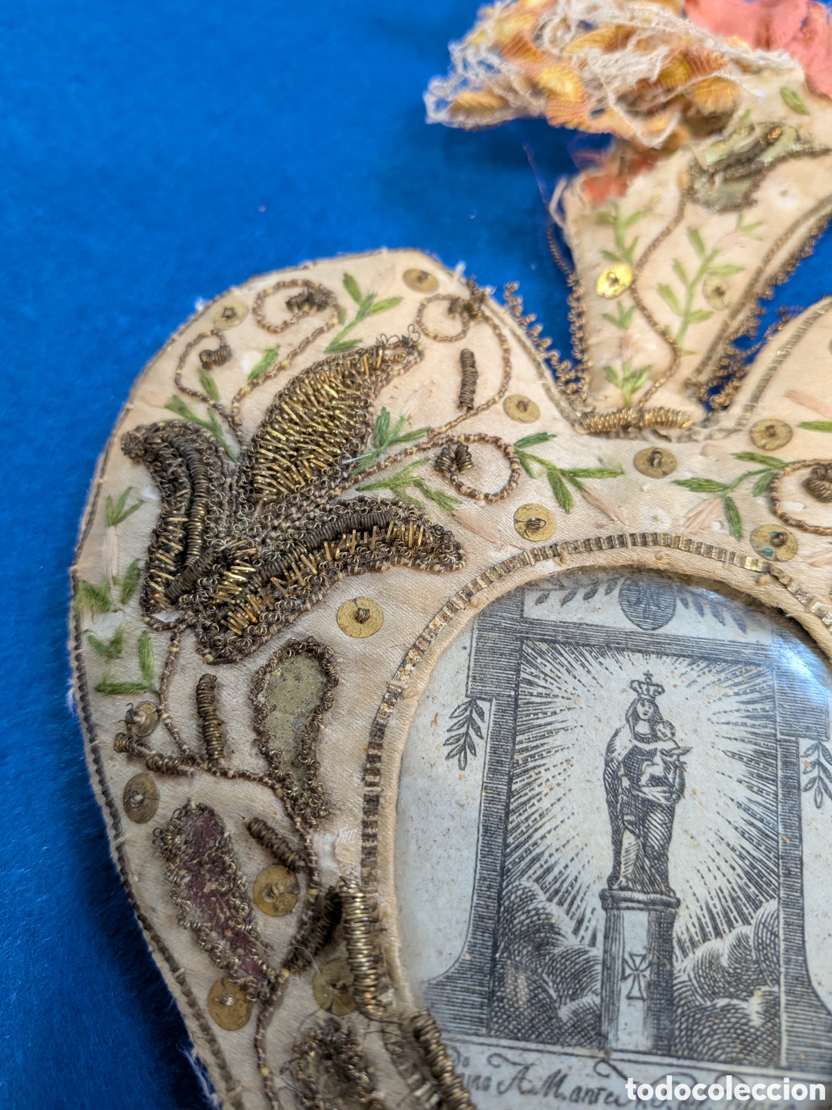 Antig&uuml;edades: antiguo escapulario virgen del Pilar. REF-4767 - Foto 8