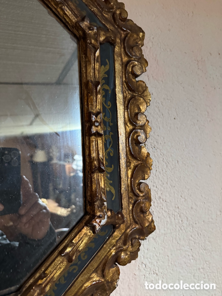 Antig&uuml;edades: Espejo en madera dorado - Foto 5