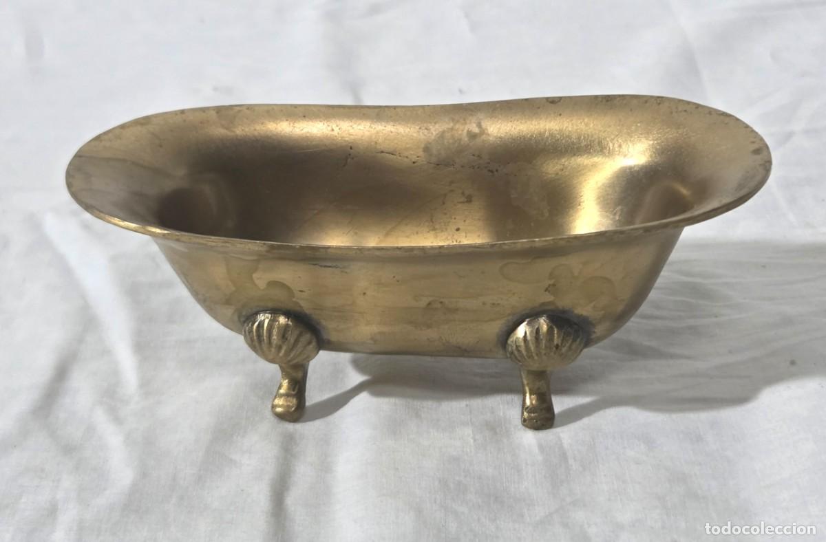Antig&uuml;edades: Jabonera en forma de ba&ntilde;era de bronce - Foto 1
