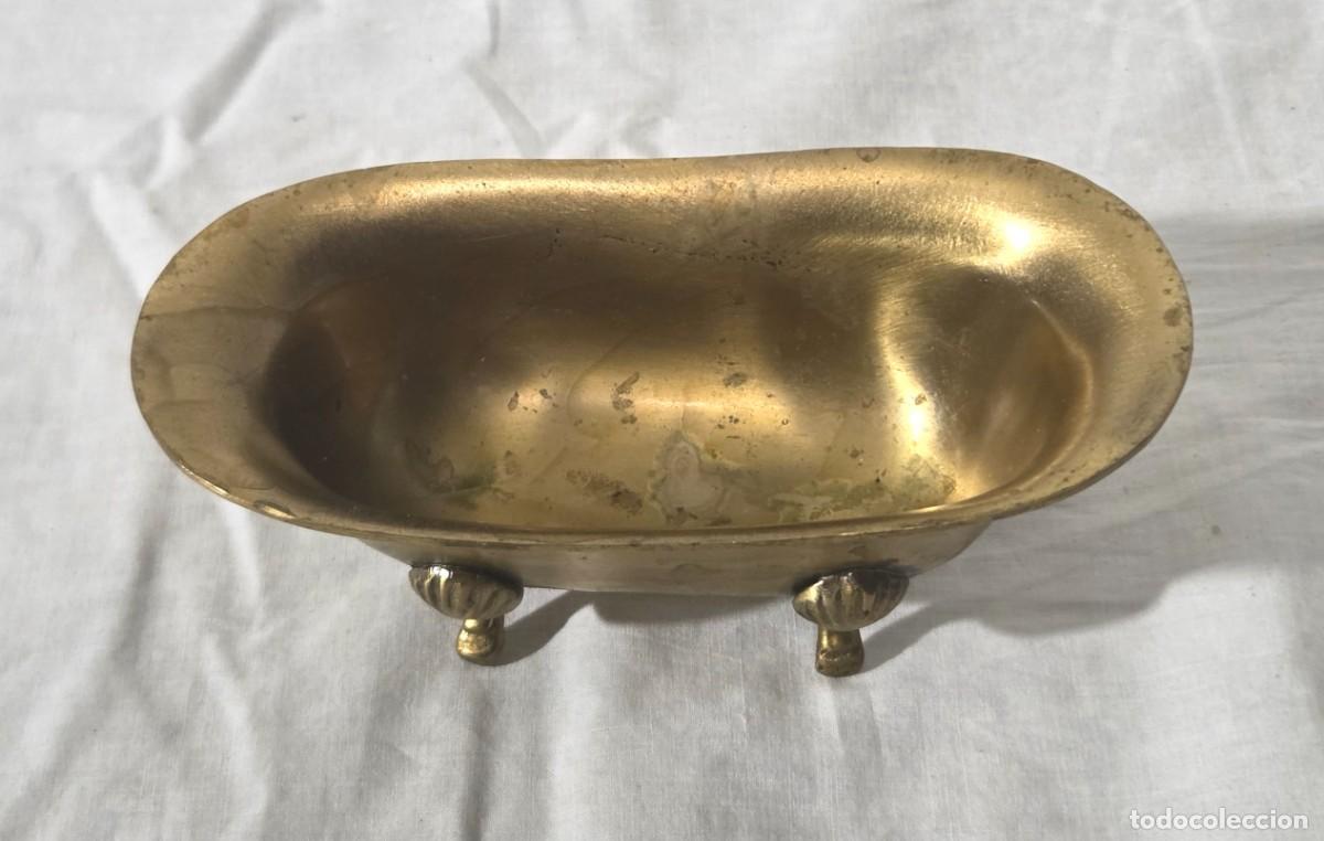 Antig&uuml;edades: Jabonera en forma de ba&ntilde;era de bronce - Foto 2