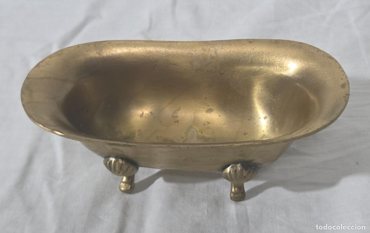 Antig&uuml;edades: Jabonera en forma de ba&ntilde;era de bronce - Foto 3