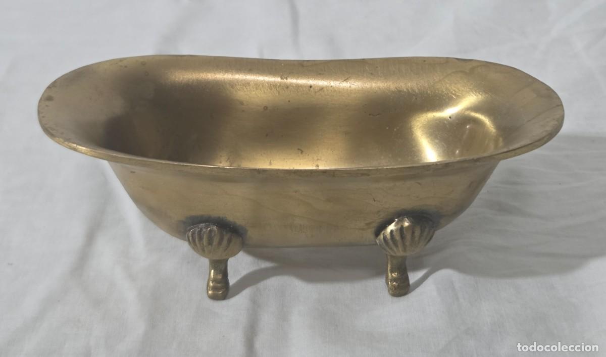 Antig&uuml;edades: Jabonera en forma de ba&ntilde;era de bronce - Foto 5