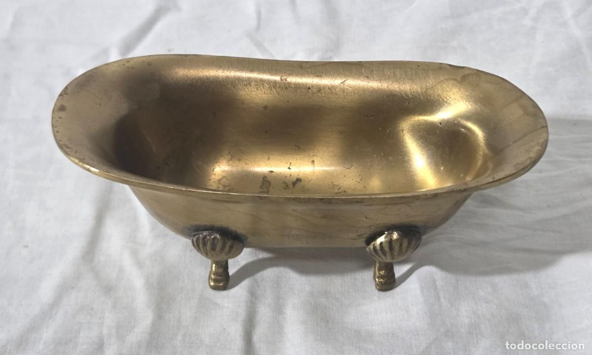 Antig&uuml;edades: Jabonera en forma de ba&ntilde;era de bronce - Foto 6