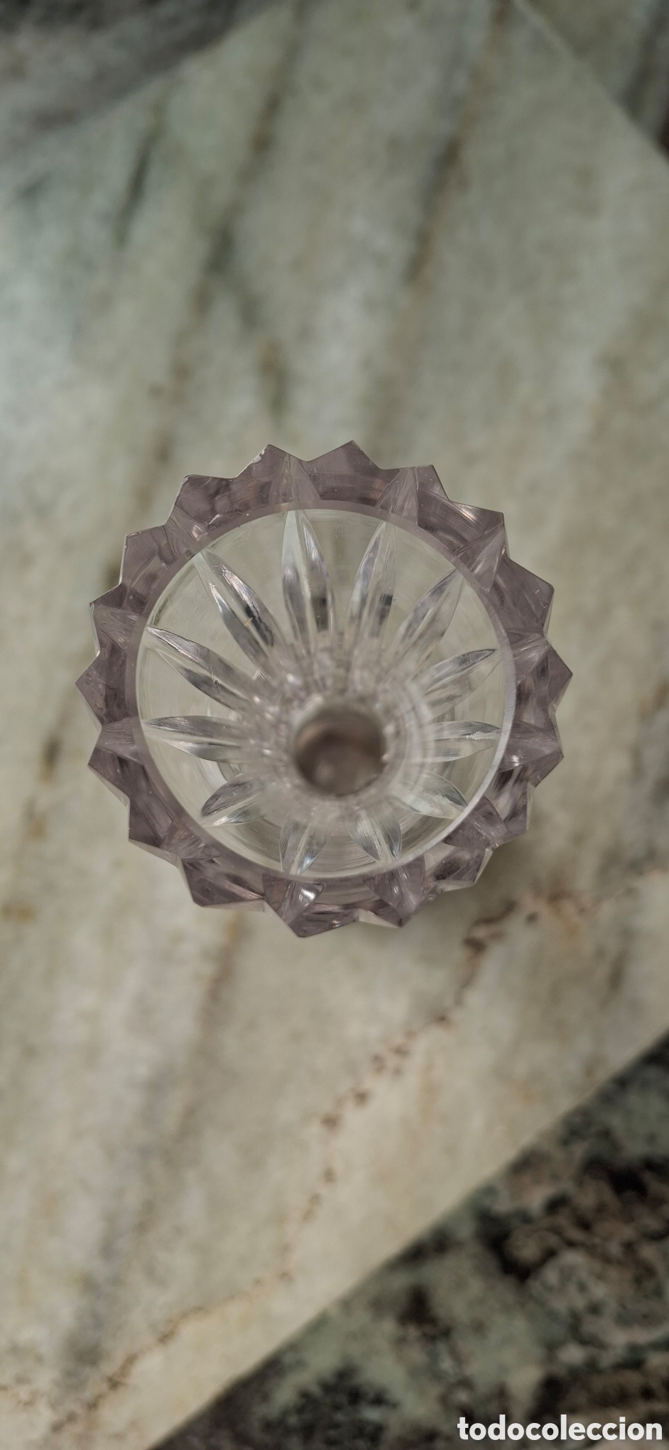 Antig&uuml;edades: Violetero cristal tallado y base de plata - Foto 4