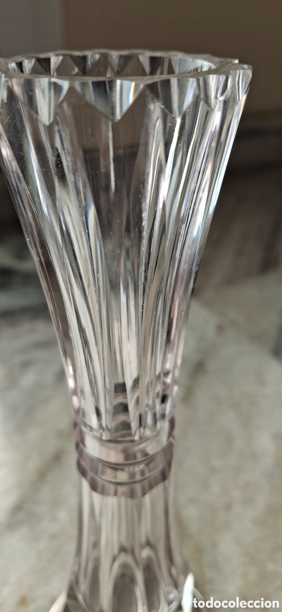 Antig&uuml;edades: Violetero cristal tallado y base de plata - Foto 5