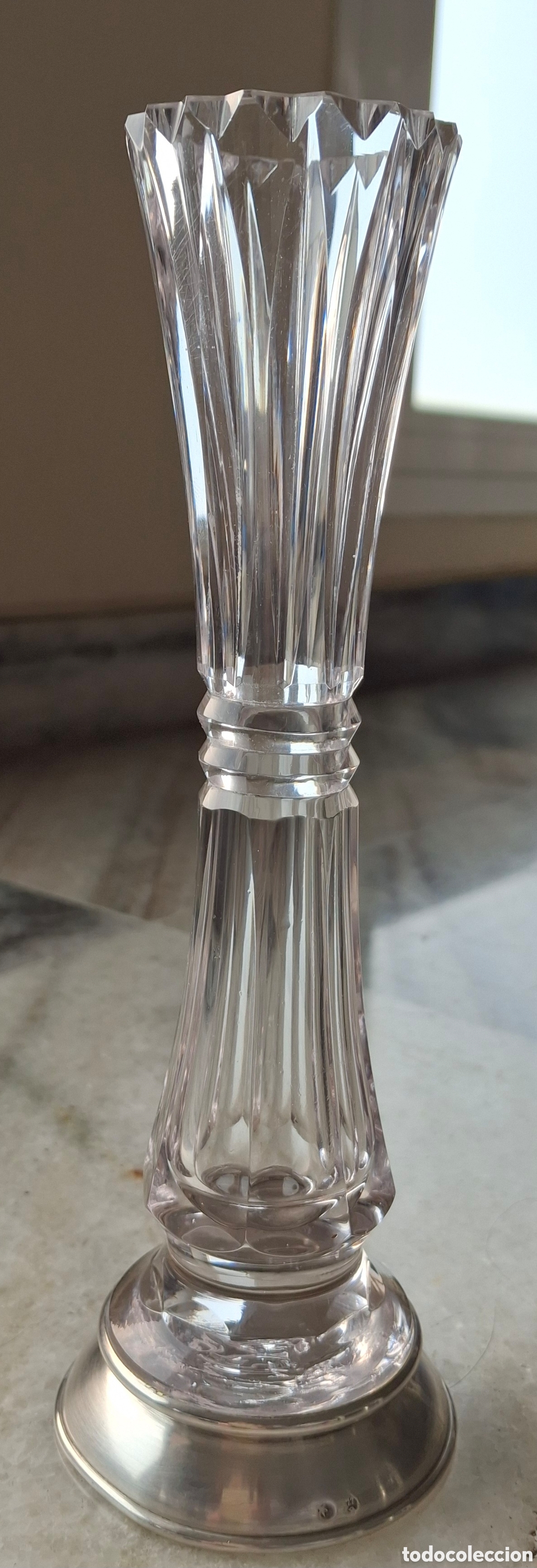 Antig&uuml;edades: Violetero cristal tallado y base de plata - Foto 7