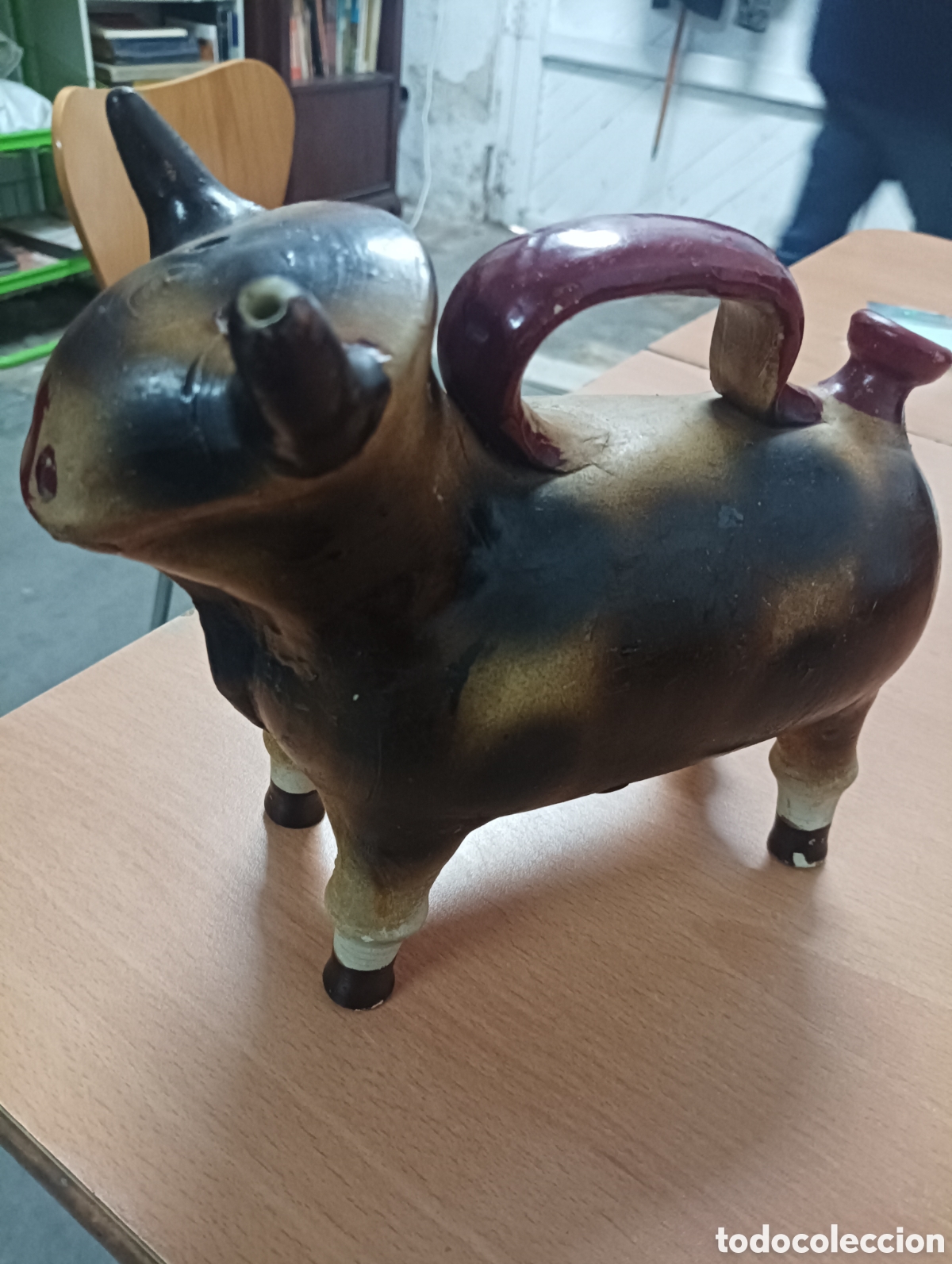 Antig&uuml;edades: ANTIGUO BOTIJO CER&Aacute;MICA TORO - Foto 2