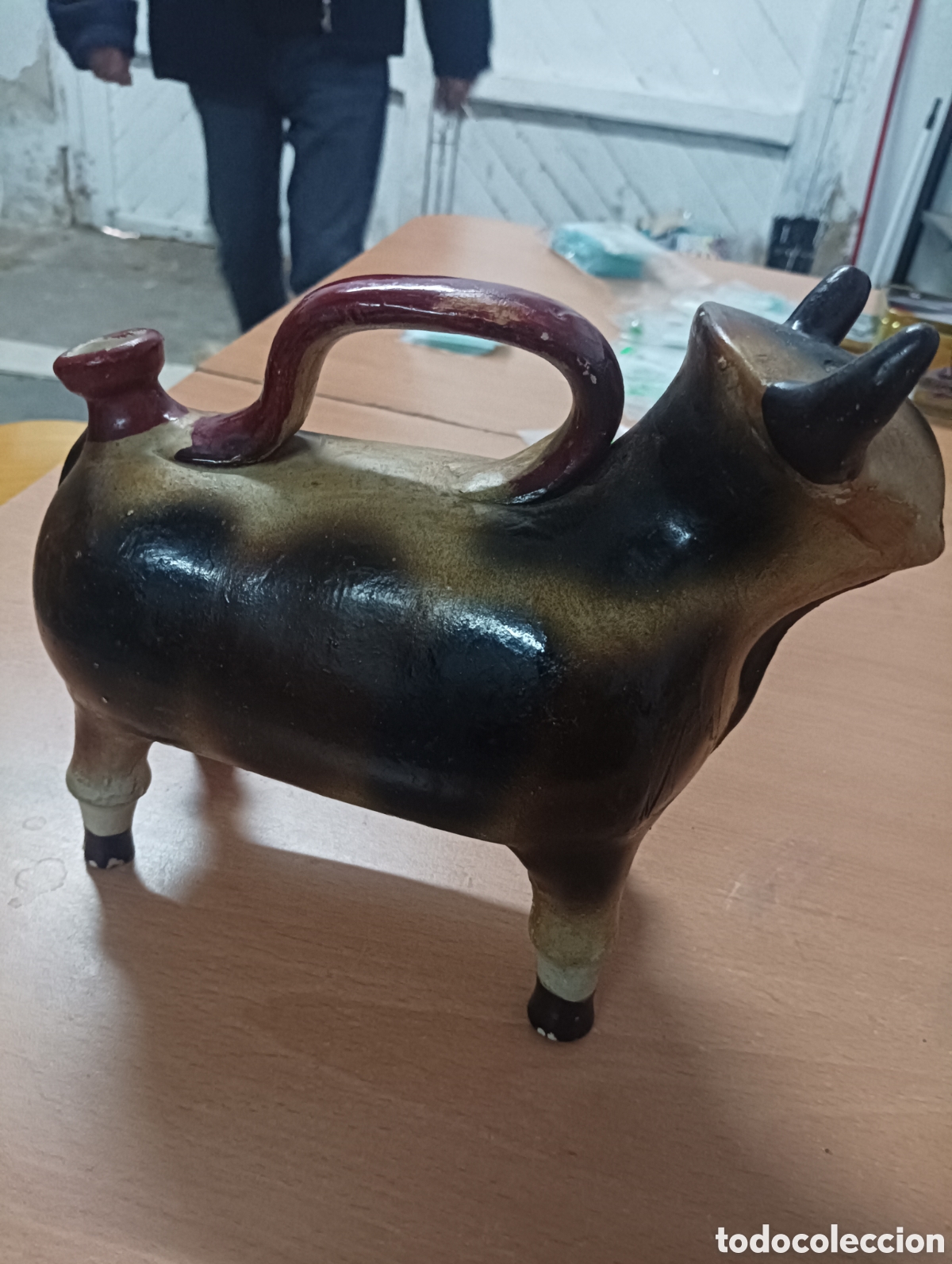 Antig&uuml;edades: ANTIGUO BOTIJO CER&Aacute;MICA TORO - Foto 1