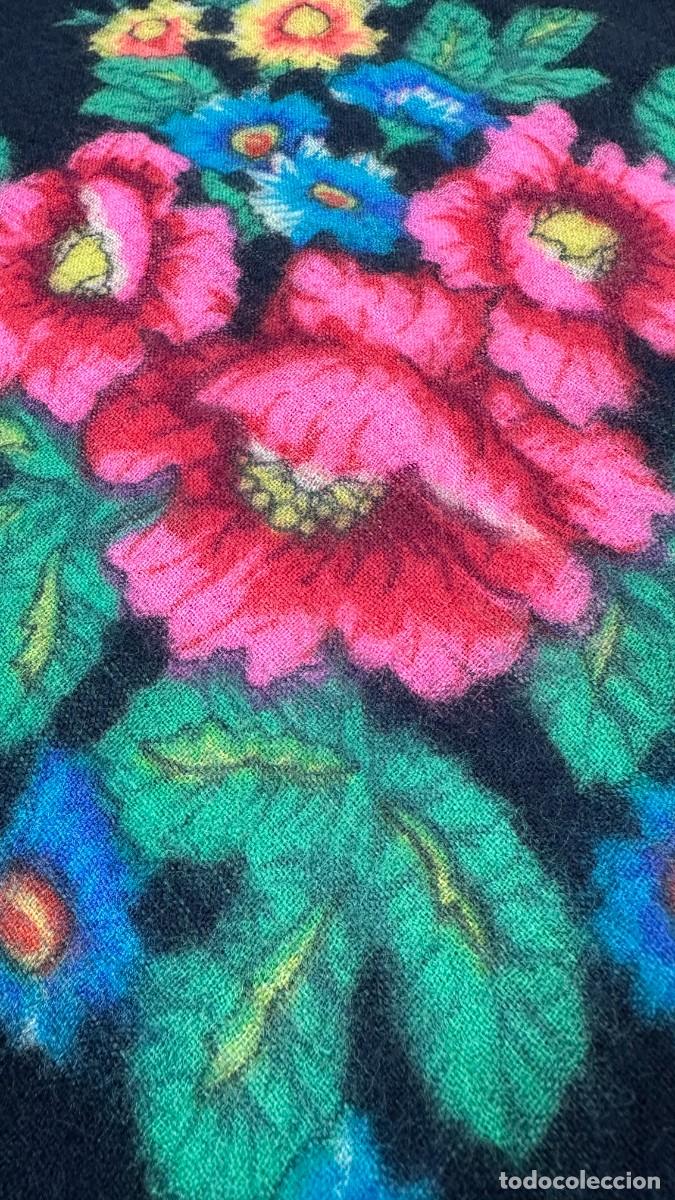 Antig&uuml;edades: Pa&ntilde;uelo de merino azul, estampado - Foto 10