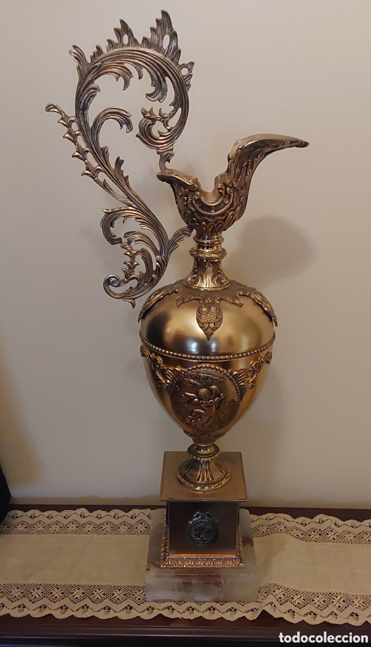 Antig&uuml;edades: Jarr&oacute;n decorativo de bronce con base de m&aacute;rmol - Foto 2