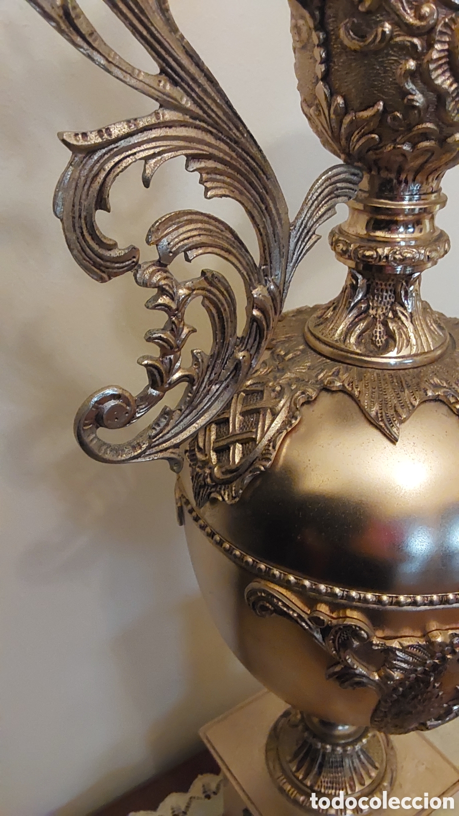 Antig&uuml;edades: Jarr&oacute;n decorativo de bronce con base de m&aacute;rmol - Foto 5