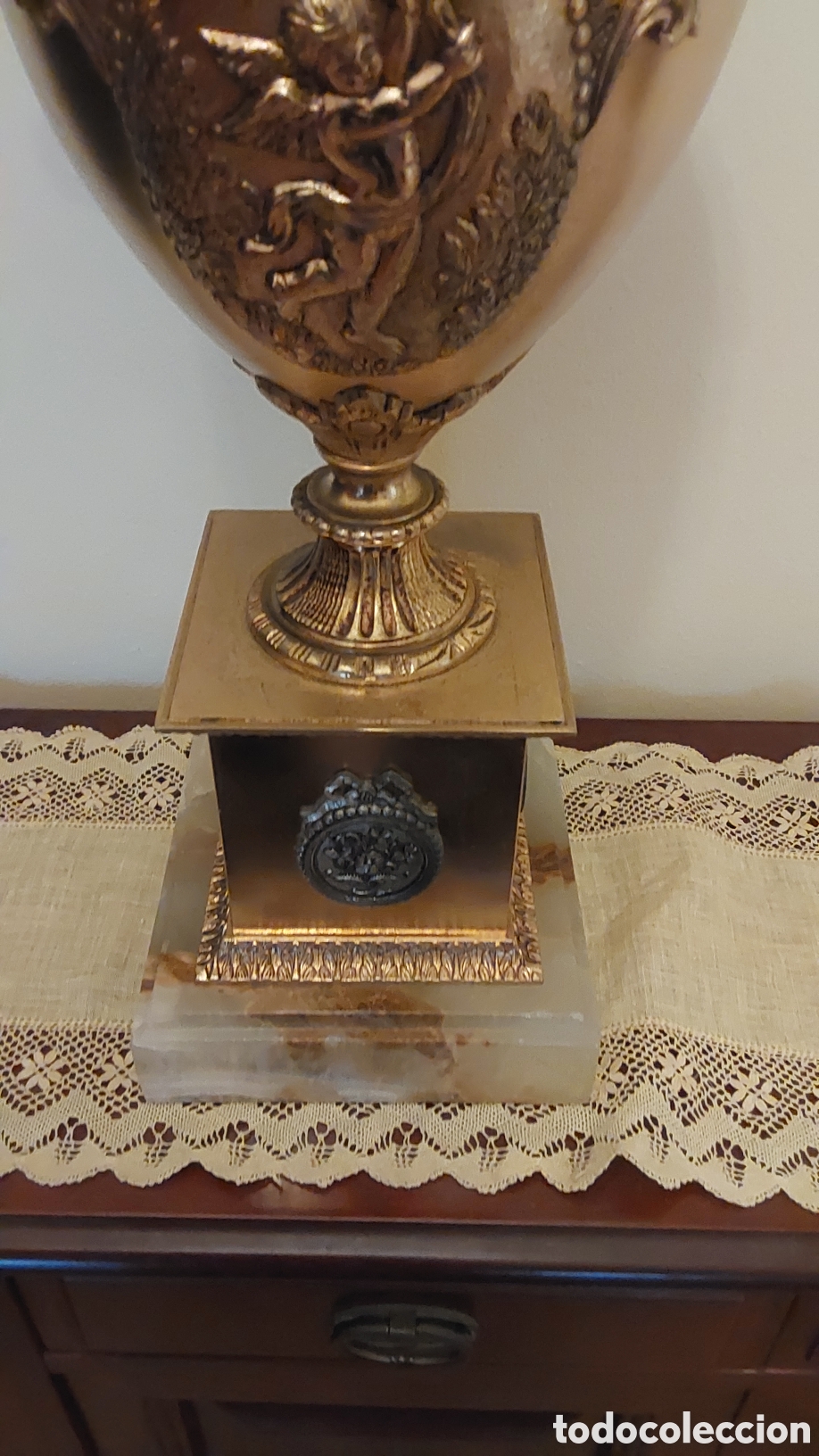 Antig&uuml;edades: Jarr&oacute;n decorativo de bronce con base de m&aacute;rmol - Foto 7