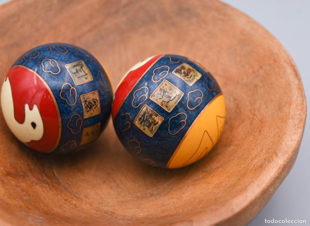 Antig&uuml;edades: Esferas chinas Baoding - Sonoras - Con cuenco de madera - Foto 2