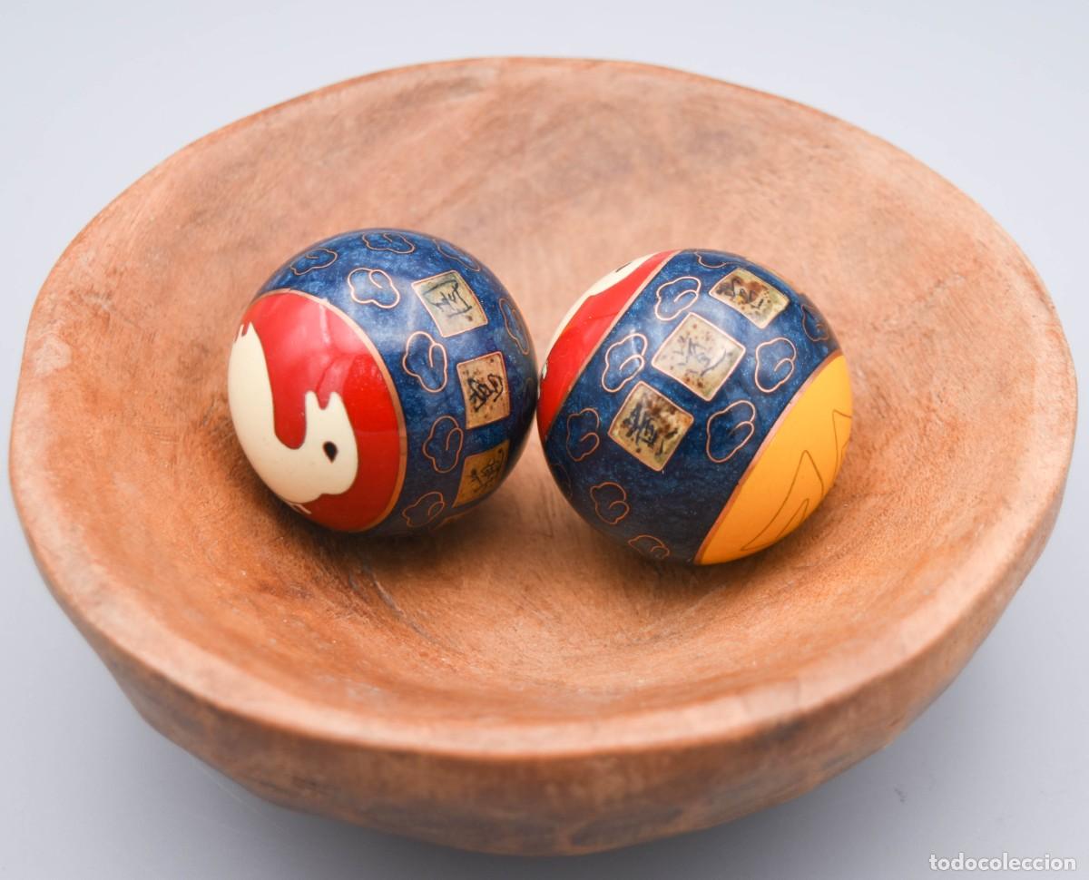 Antig&uuml;edades: Esferas chinas Baoding - Sonoras - Con cuenco de madera - Foto 4
