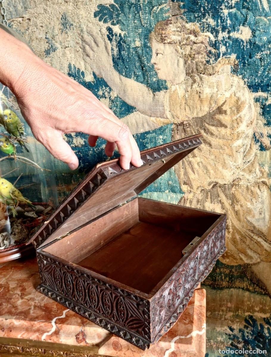 Antig&uuml;edades: Antigua caja madera s. XIX - Foto 7