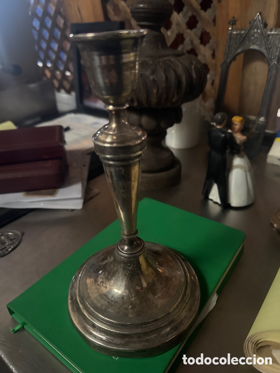 Antig&uuml;edades: Candelabro de una pieza ba&ntilde;ada en plata - Foto 2