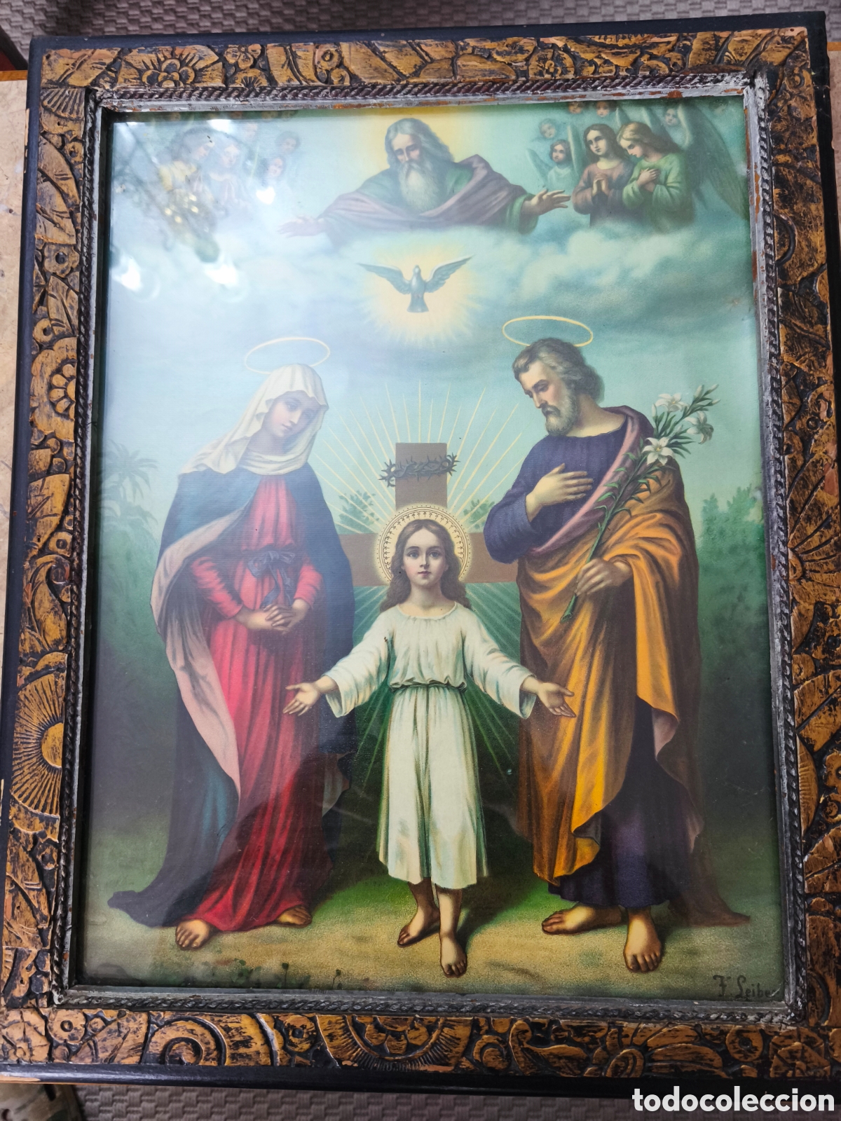 Antig&uuml;edades: Imagen antigua enmarcarcada - Foto 1