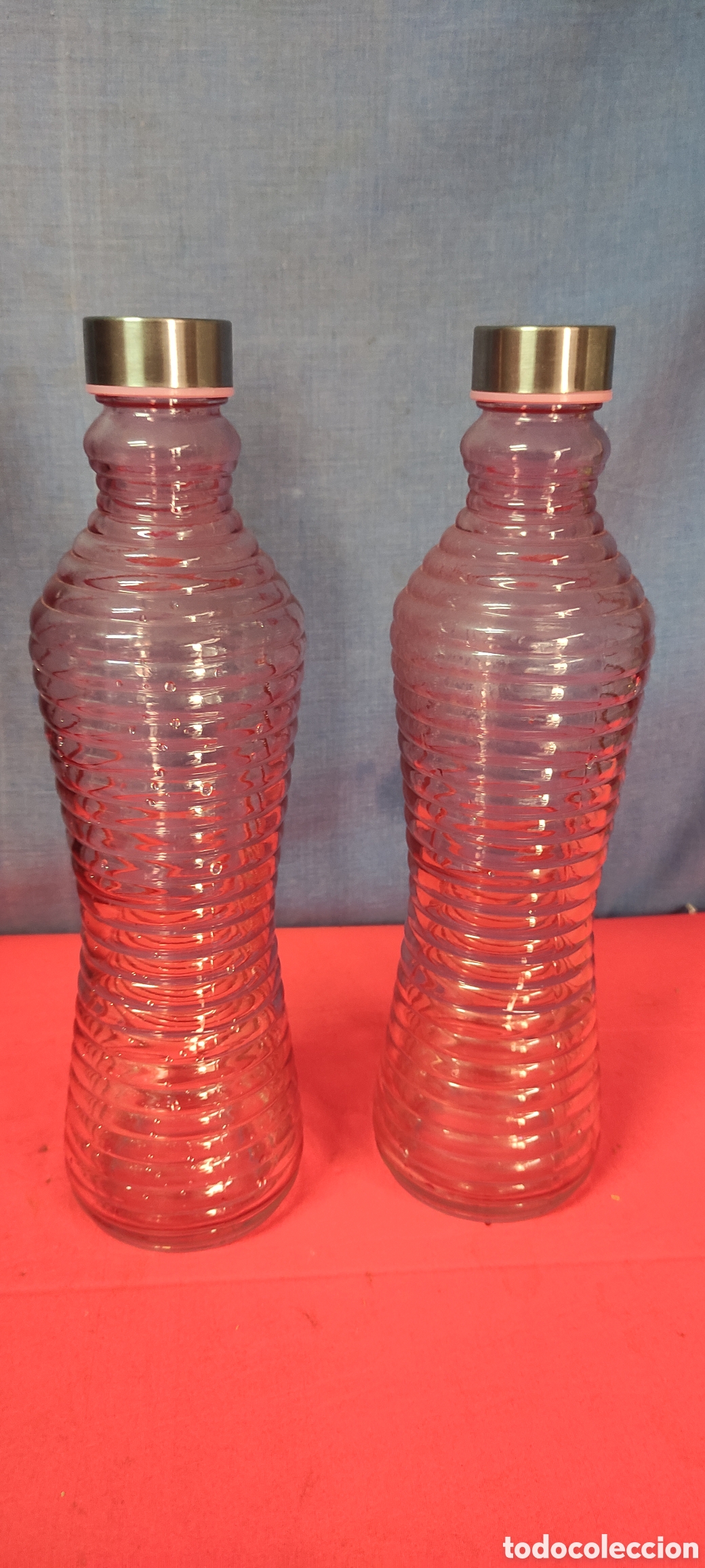 Antig&uuml;edades: Set dos botellas de cristal - Foto 2