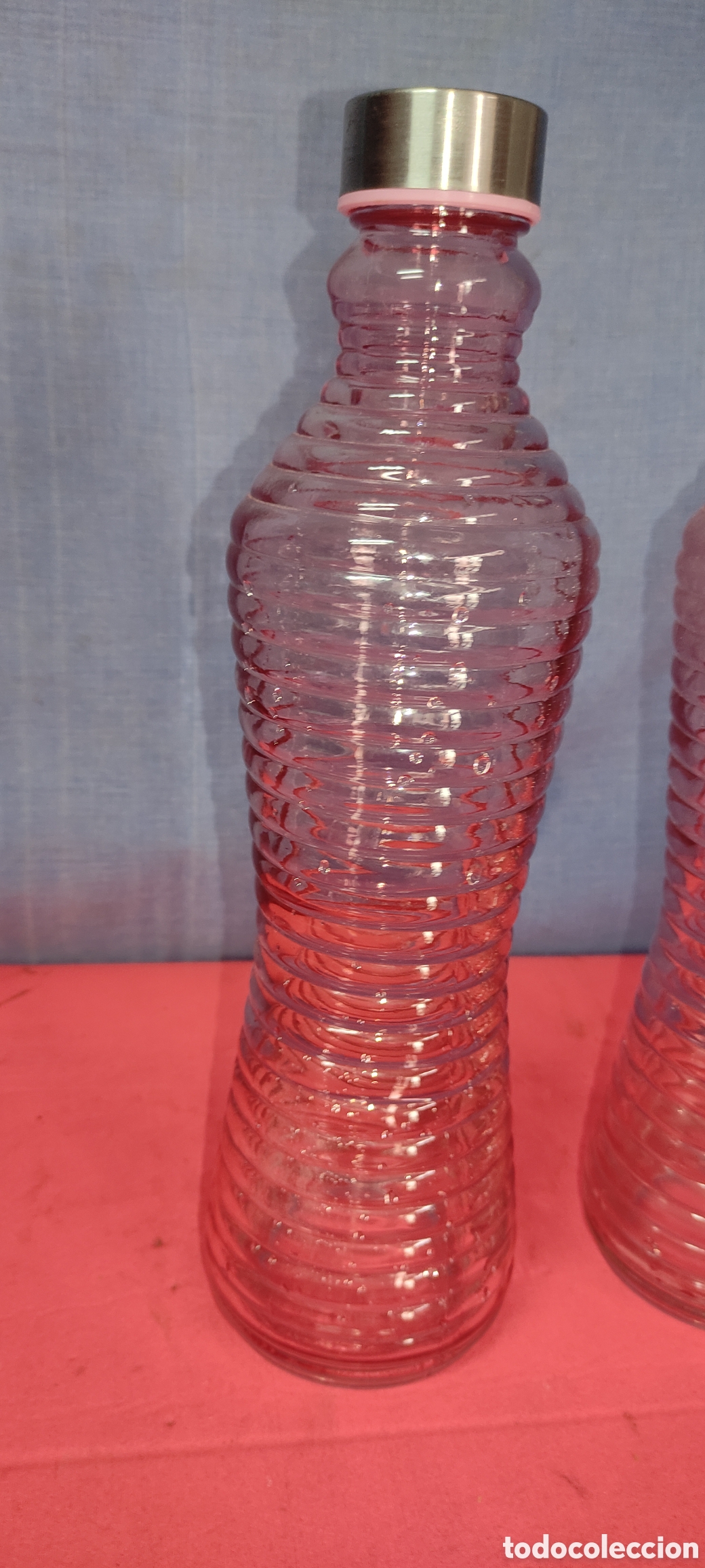 Antig&uuml;edades: Set dos botellas de cristal - Foto 3